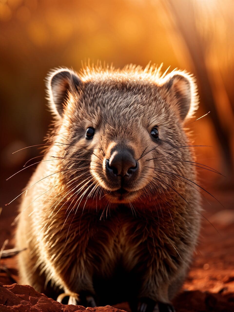 A close up of a quokka looking at the camera